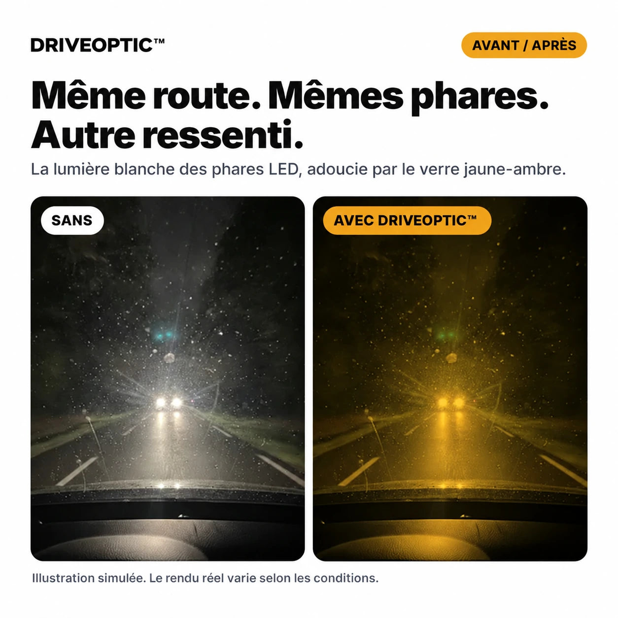Illustration de la teinte jaune-ambre